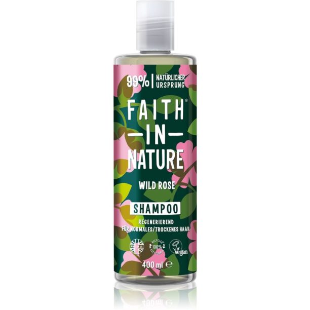 Faith In Nature Wild Rose регенериращ шампоан  за нормална към суха коса 400 мл.