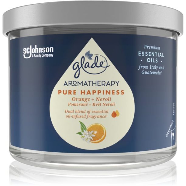 GLADE Aromatherapy Pure Happiness ароматна свещ Orange + Neroli 260 гр. на ниска цена