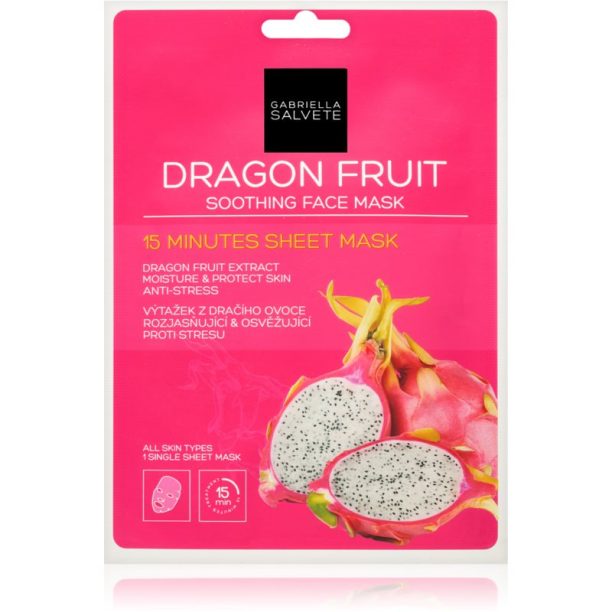 Gabriella Salvete Face Mask Dragon Fruit успокояваща платнена маска 1 бр.