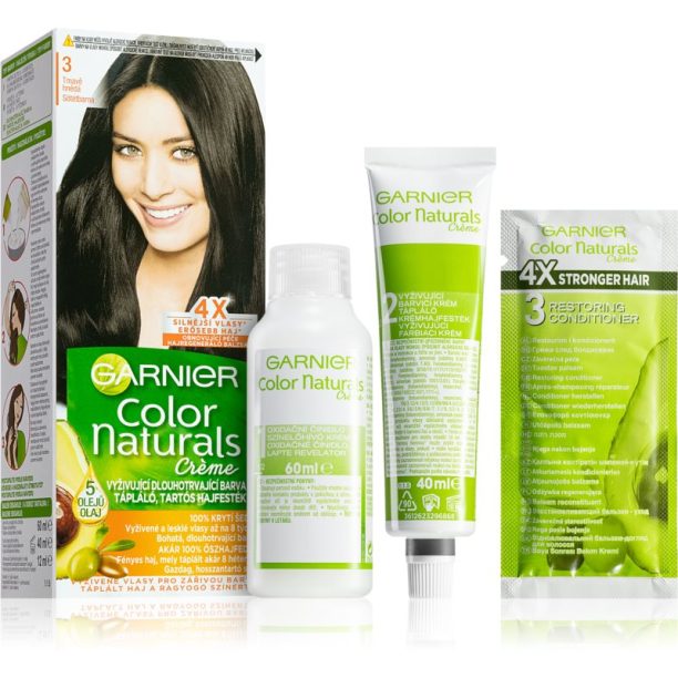 Garnier Color Naturals Creme боя за коса цвят 3 Natural Dark Brown 1 бр. на ниска цена