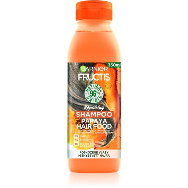 Garnier Fructis Papaya Hair Food регенериращ шампоан за увредена коса 350 мл.