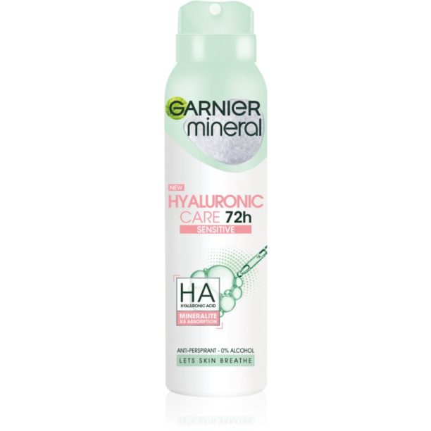 Garnier Mineral Hyaluronic Care антиперспирант-спрей за чувствителна кожа 150 мл.