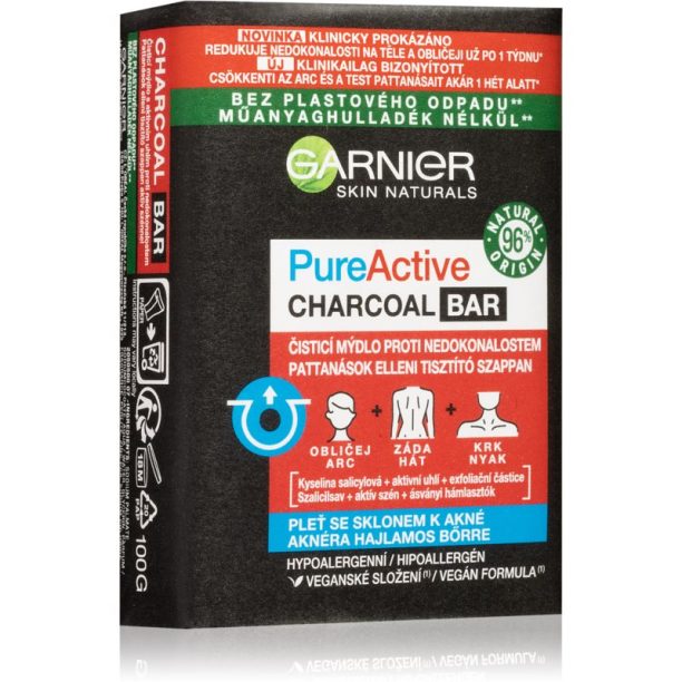 Garnier Pure Active Charcoal почистващ сапун 100 гр. на ниска цена