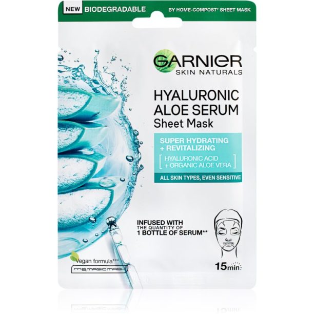 Garnier Skin Naturals Hyaluronic Aloe хидратираща платнена маска 28 гр. на ниска цена