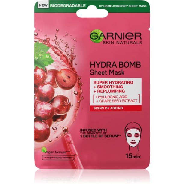 Garnier Skin Naturals Hydra Bomb изгаждаща платнена маска 28 гр. на ниска цена