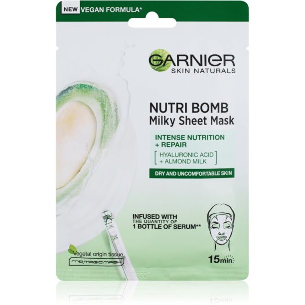 Garnier Skin Naturals Nutri Bomb подхранваща платнена маска за суха кожа 32 гр. на ниска цена