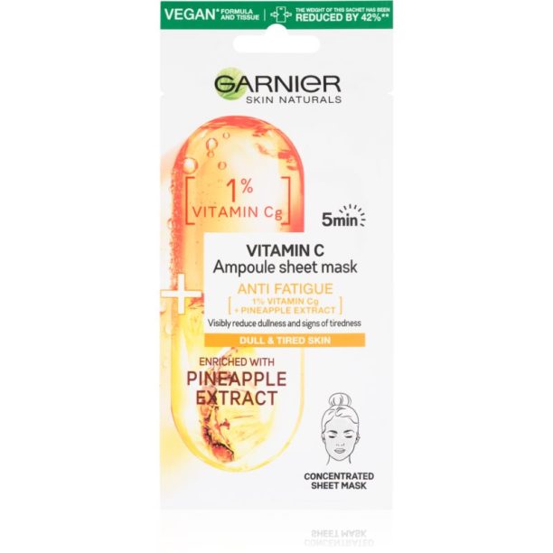 Garnier Skin Naturals Vitamin C платнена маска за лице с енергизиращ ефект 15 гр. на ниска цена