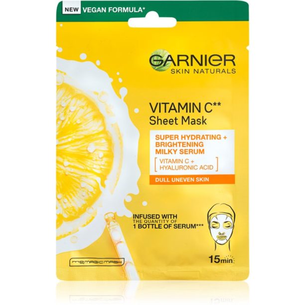 Garnier Skin Naturals Vitamin C платнена маска с озаряващ и хидратиращ ефект с витамин С 28 гр. на ниска цена