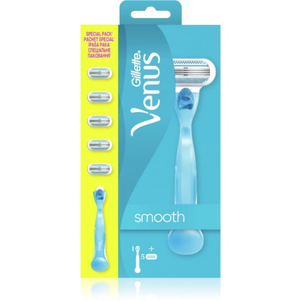 Gillette Venus Smooth самобръсначка + резервни остриета 5 бр 1 бр. на ниска цена