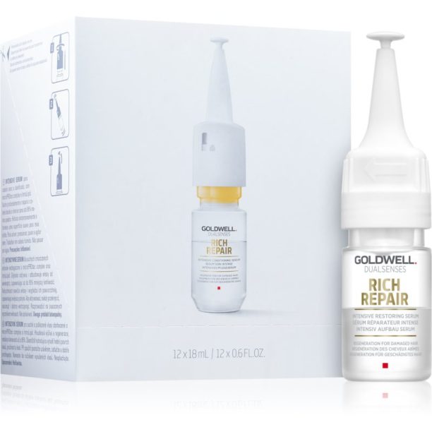 Goldwell Dualsenses Rich Repair интензивен възстановяващ серум за суха и увредена коса 12 x 18 мл.