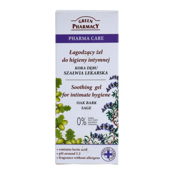 Green Pharmacy Pharma Care Oak Bark Sage успокояващ гел за интимна хигиена 300 мл. купи на топ цена