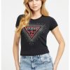 Guess - Вталена тениска с декоративни камъни GUESS JEANS