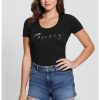 Guess - Вталена тениска с декоративни камъни GUESS JEANS