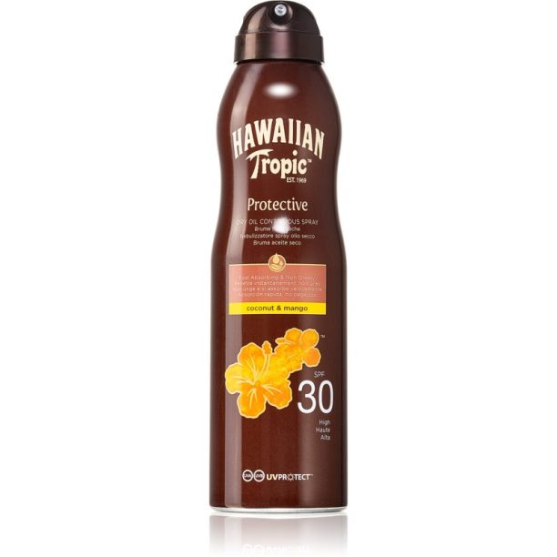 Hawaiian Tropic Protective сухо масло за слънчеви бани в спрей SPF 30 180 мл.