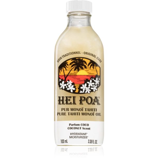 Hei Poa Pure Tahiti Monoï Oil Coconut мултифункционално масло за тяло и коса 100 мл.