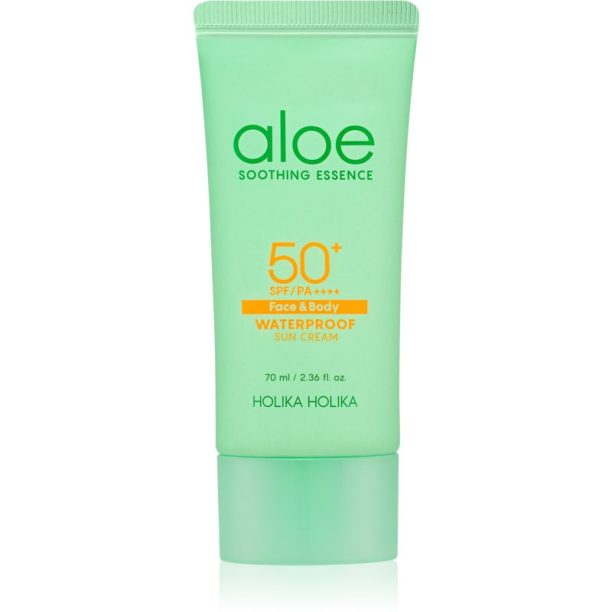 Holika Holika Aloe Soothing Essence водоустойчив крем за слънчеви бани SPF 50+ 70 мл.