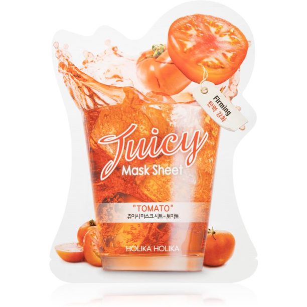 Holika Holika Juicy Mask Sheet Tomato стягаща платнена маска за контурите на лицето 20 мл.