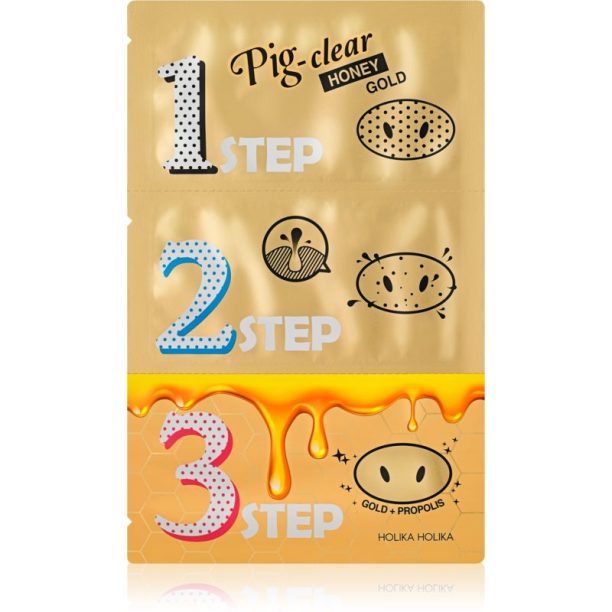 Holika Holika Pig Nose Honey Gold почистваща лепенка за запушени пори по носа