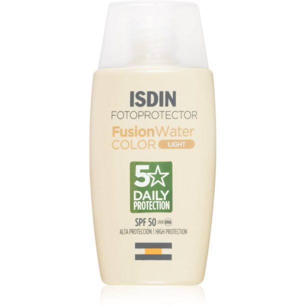 ISDIN Fusion Water слънцезащитен флуид за лице SPF 50 цвят light 50 мл.