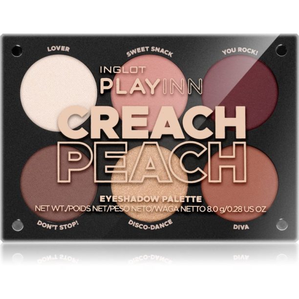 Inglot PlayInn палитра сенки за очи цвят Creach Peach на ниска цена