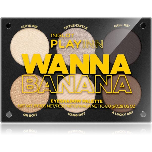 Inglot PlayInn палитра сенки за очи цвят Wanna Banana на ниска цена