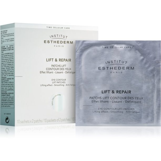 Institut Esthederm Lift & Repair Eye Contour Lift Patches стягаща очна маска под формата на лепенки (Cellular Care) 10 x 2 бр.