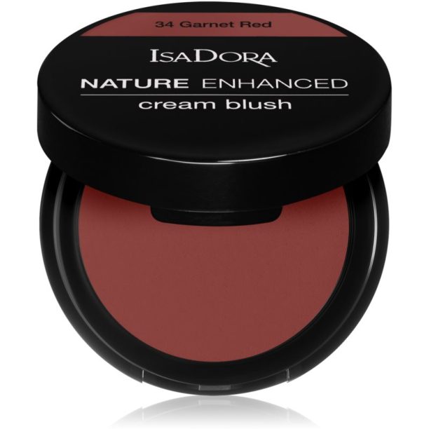 IsaDora Nature Enhanced Cream Blush компактен руж с четка и огледалце цвят Garnet Red