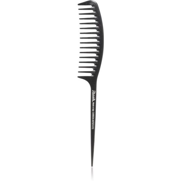 Janeke Carbon Fibre Fashion Comb with a long tail and wavy frame гребен за коса 21