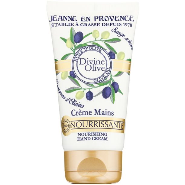 Jeanne en Provence Divine Olive крем за ръце с подхранващ ефект 75 мл.