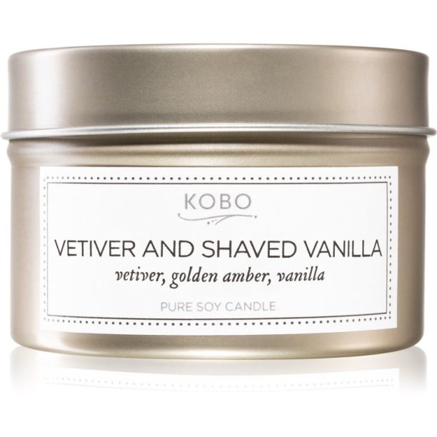 KOBO Coterie Vetiver and Shaved Vanilla ароматна свещ  в кутия 113 гр.