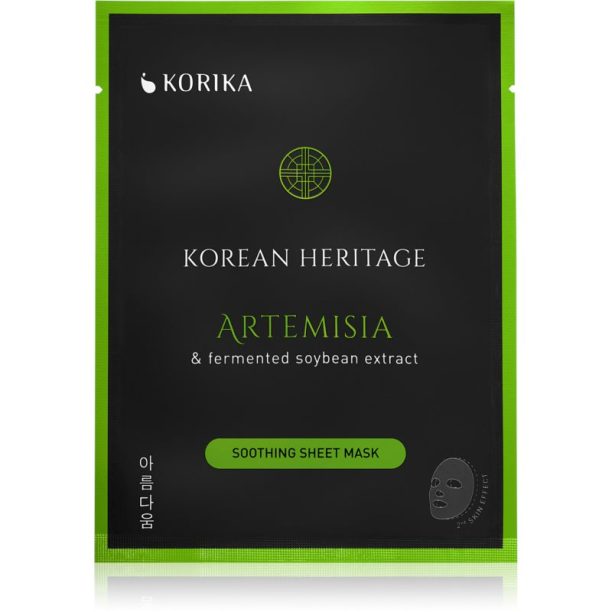 KORIKA Korean Heritage Artemisia & Fermented Soybean Extract Soothing Sheet Mask успокояваща платнена маска Artemisia & fermented soybean extract shee