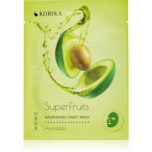 KORIKA SuperFruits Avocado - Nourishing Sheet Mask подхранваща платнена маска Avocado 25 гр. на ниска цена