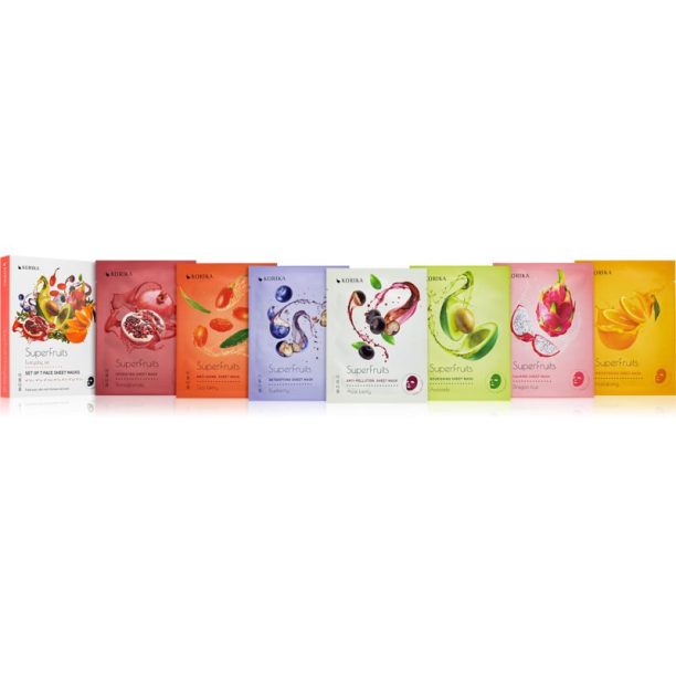 KORIKA SuperFruits Everyday Set of 7 Face Sheet Masks комплект маски за лице на ниска цена