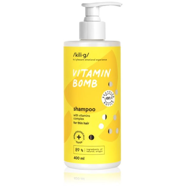 Kilig Vitamin Bomb подсилващ шампоан за слаба коса 400 мл.