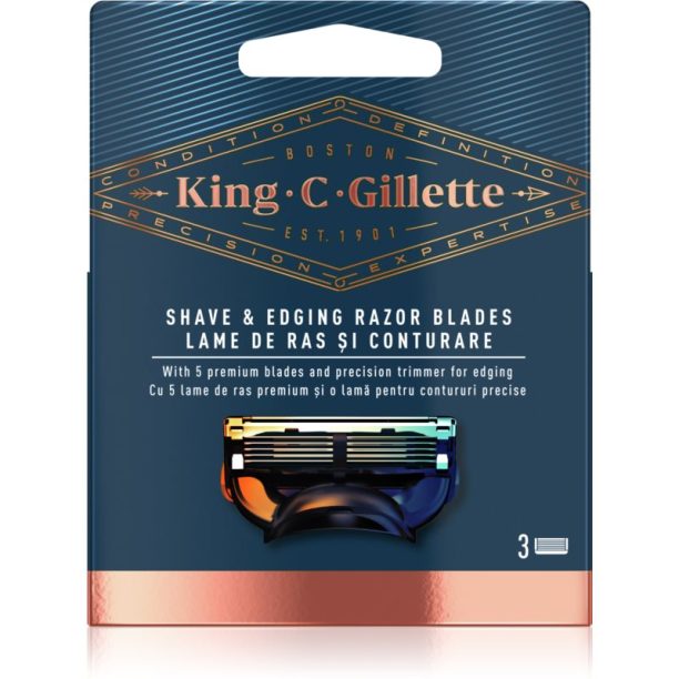 King C. Gillette Shave & Edging Razor heads сменяеми глави бръснене 3 бр. на ниска цена