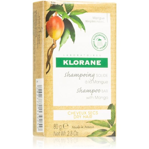 Klorane Mango Твърд шампоан за подхранване и блясък 80 гр.