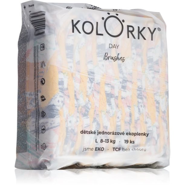 Kolorky Day Brushes еднократни ЕКО пелени размер L 8-13 Kg 19 бр. на ниска цена