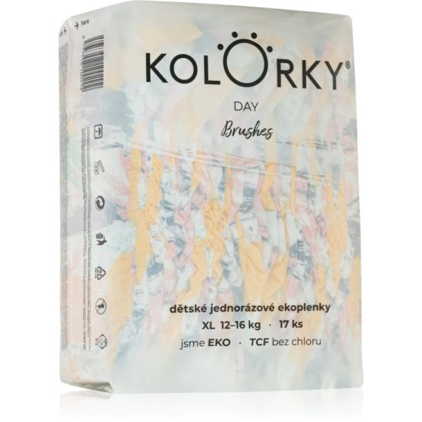 Kolorky Day Brushes еднократни ЕКО пелени размер XL 12-16 Kg 17 бр. на ниска цена