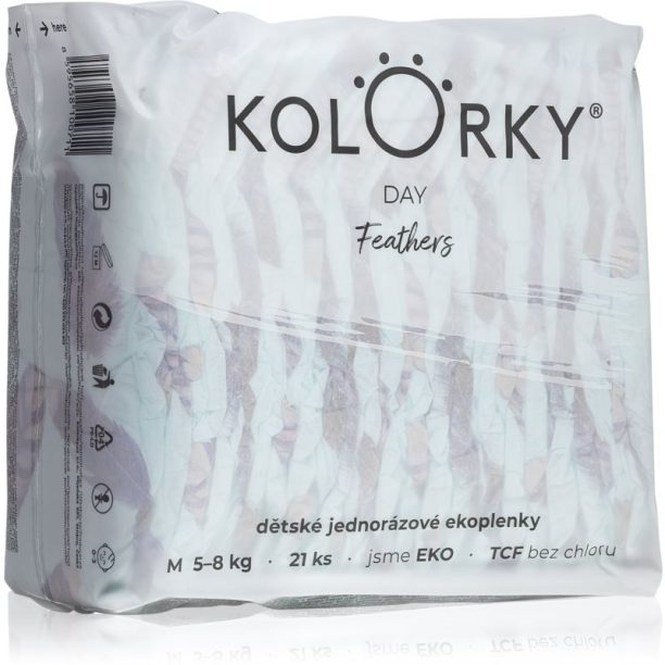 Kolorky Day Feathers еднократни ЕКО пелени размер М 5-8 Kg 21 бр. на ниска цена