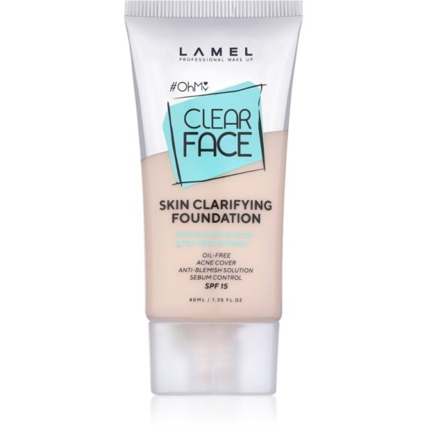 LAMEL OhMy Clear Face високо покривен фон дьо тен за проблемна и мазна кожа цвят 402 40 мл. на ниска цена