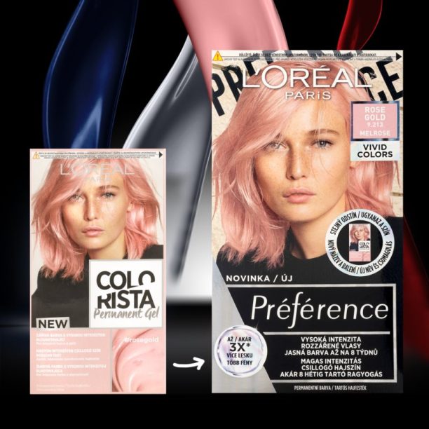 L’Oréal Paris Colorista Permanent Gel перманентната боя за коса цвят Rose Gold на ниска цена