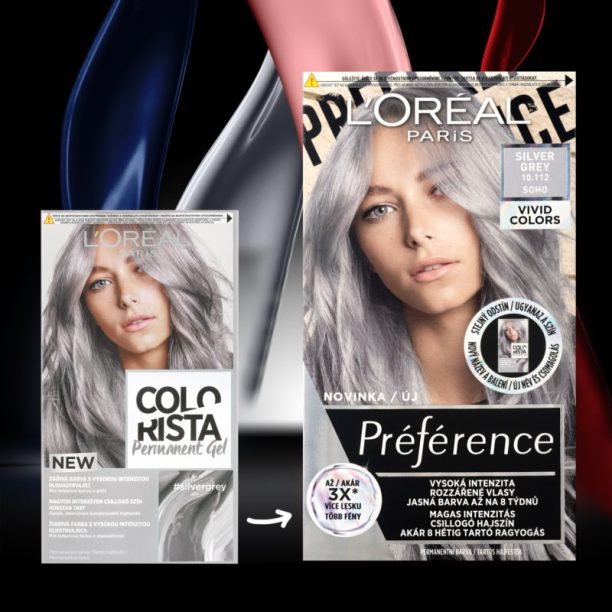 L’Oréal Paris Colorista Permanent Gel перманентната боя за коса цвят Silver Grey на ниска цена