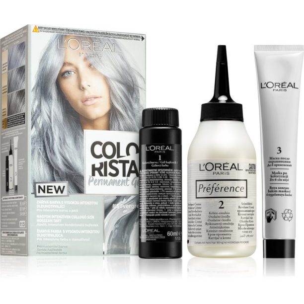 L’Oréal Paris Colorista Permanent Gel перманентната боя за коса цвят Silver Grey