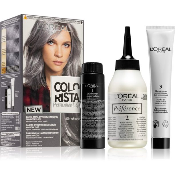 L’Oréal Paris Colorista Permanent Gel перманентната боя за коса цвят Smokey Grey 1 бр.