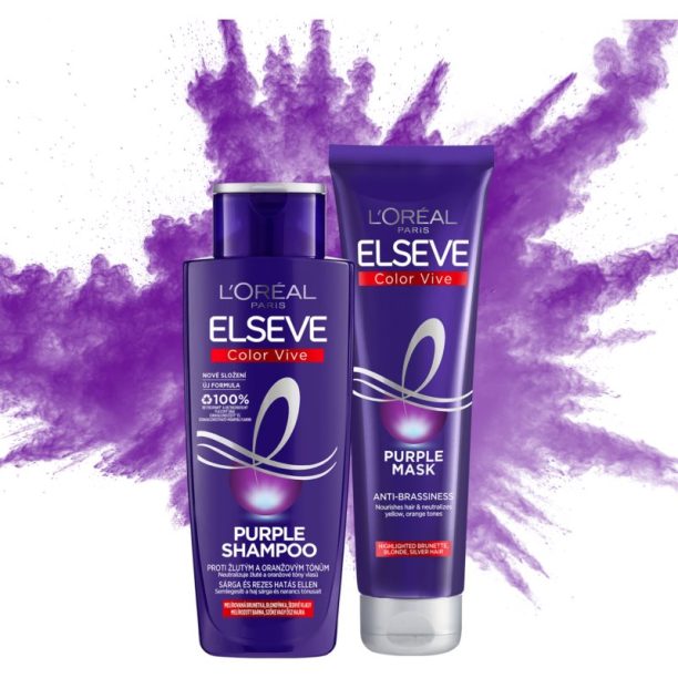 L’Oréal Paris Elseve Color-Vive Purple подхранваща маска  за блонд коса и коса с кичури 150 мл. на ниска цена