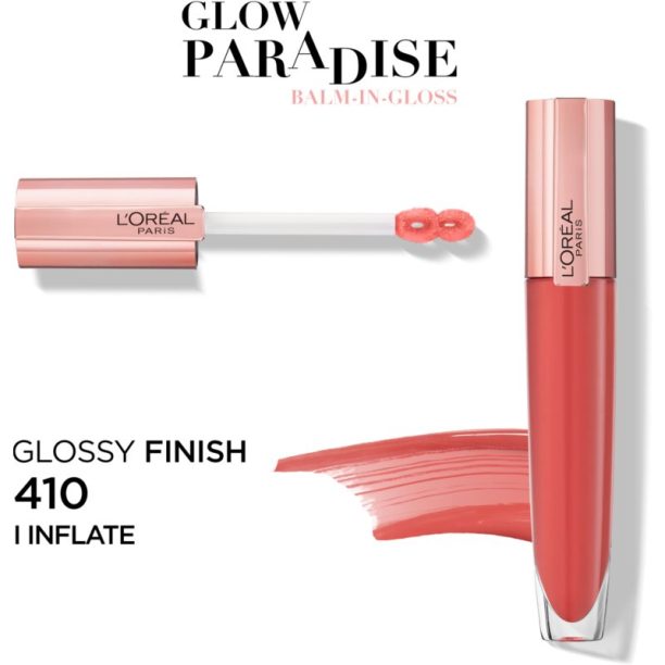 L’Oréal Paris Glow Paradise Balm in Gloss блясък за устни с хиалуронова киселина цвят 410 I Inflate 7 мл. купи на топ цена