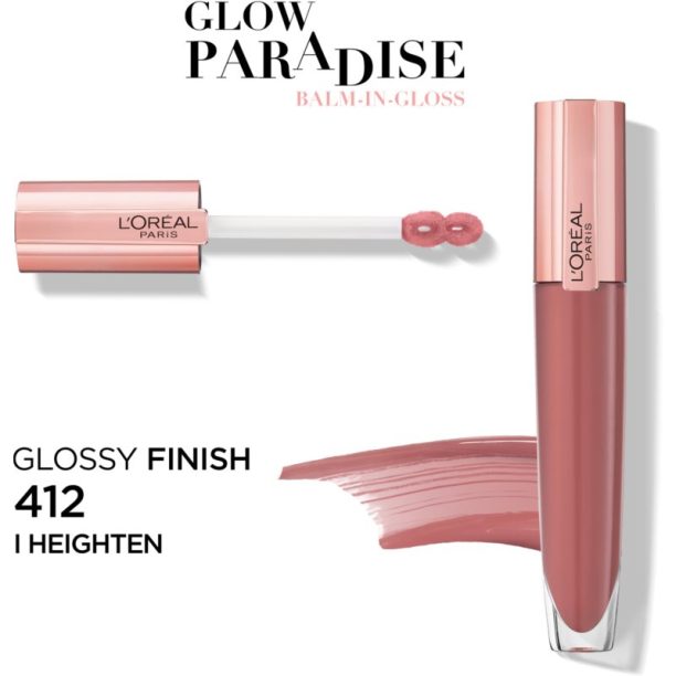 L’Oréal Paris Glow Paradise Balm in Gloss блясък за устни с хиалуронова киселина цвят 412 I Heighten 7 мл. купи на топ цена