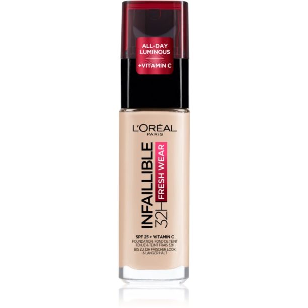 L’Oréal Paris Infaillible 32H Fresh Wear дълготраен течен фон дьо тен цвят 015 Porcelain 30 мл.