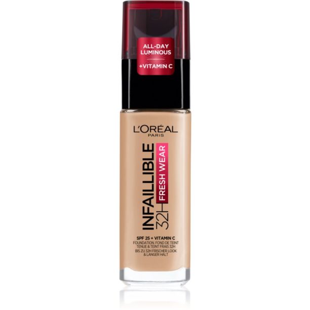 L’Oréal Paris Infaillible 32H Fresh Wear дълготраен течен фон дьо тен цвят 110 Rose Vanilla 30 мл.