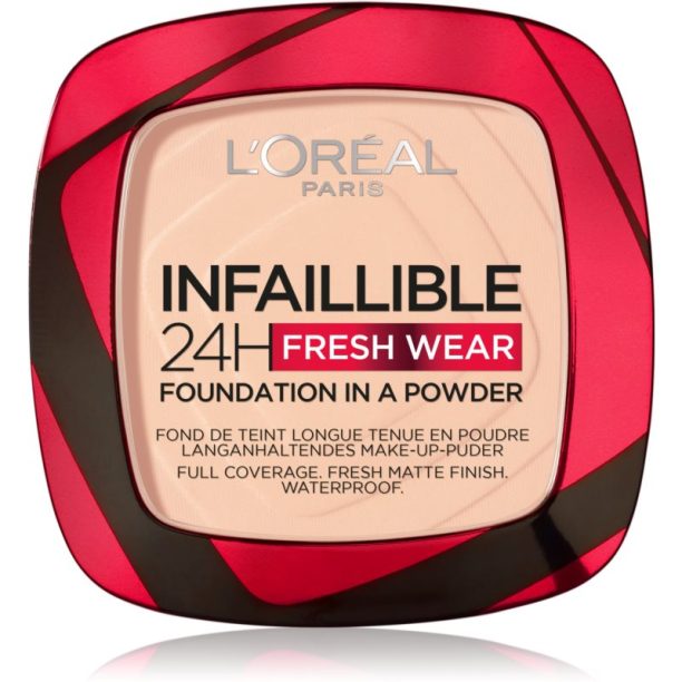 L’Oréal Paris Infaillible Fresh Wear 24h Грим на прах цвят 180 Rose Sand 9 гр.